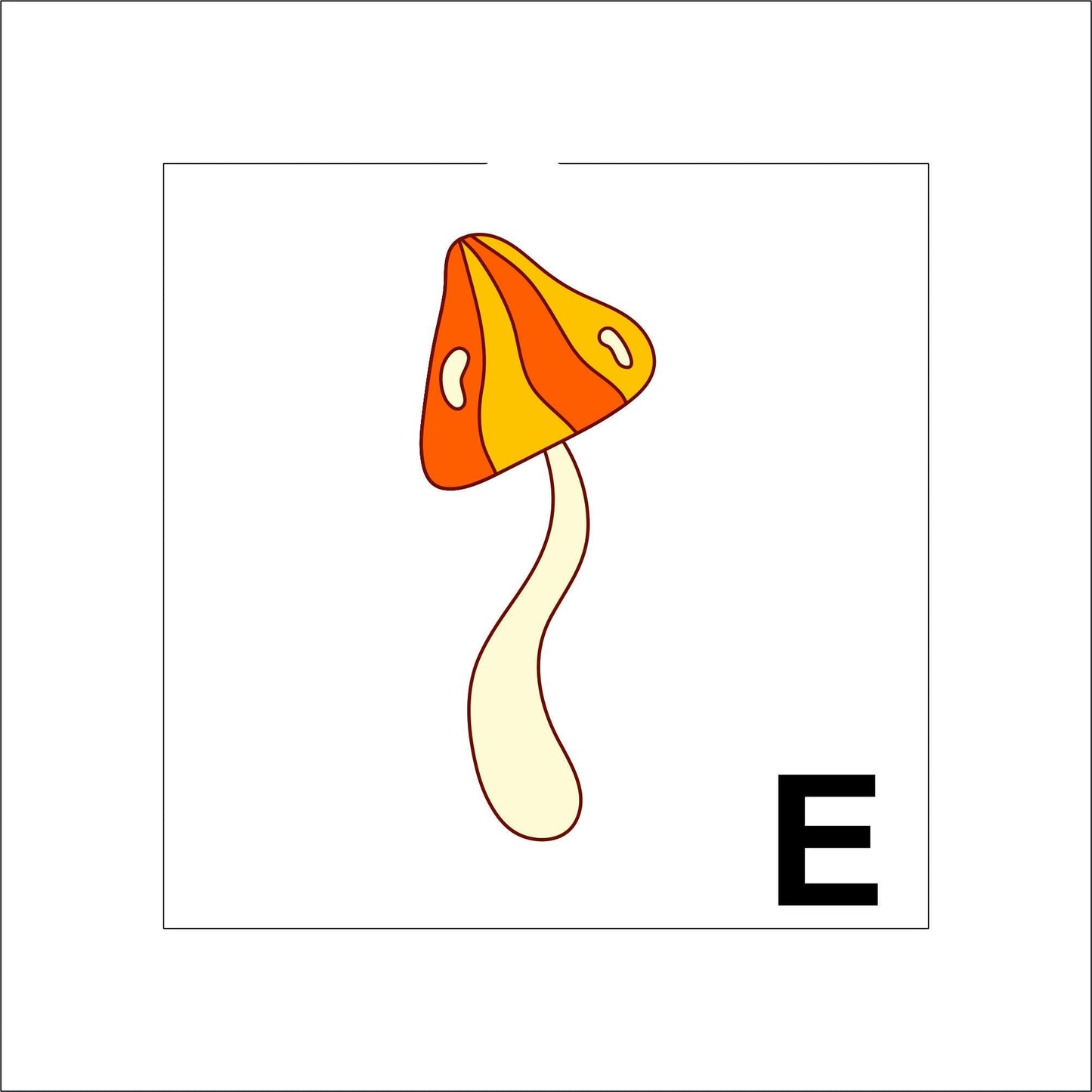 Cute Orange Mushrooms Sticker Decal for Planners, laptops, tumblers, cars, walls, mirrors, notebooks, phones, etc. 4PLNT