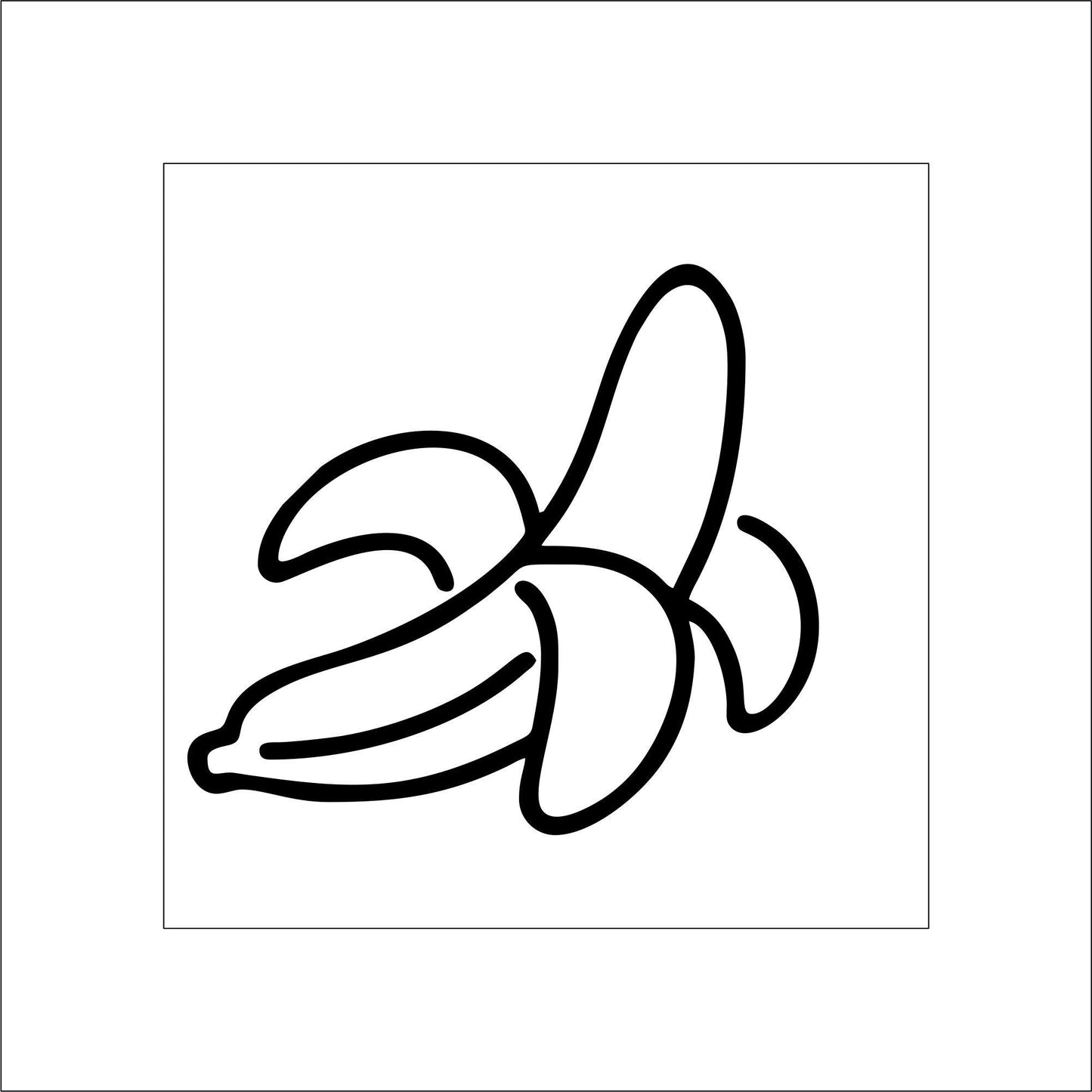 Just a Banana Sticker Decal for Planners, laptops, tumblers, cars, walls, mirrors, notebooks, phones, etc. 26FOD