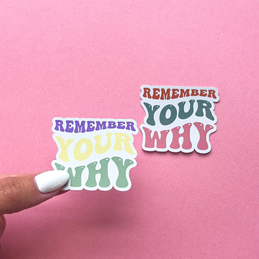 Remember Your Why Sticker Decal for Planners, laptops, tumblers, cars, walls, mirrors, notebooks, phones, etc. 16SAY