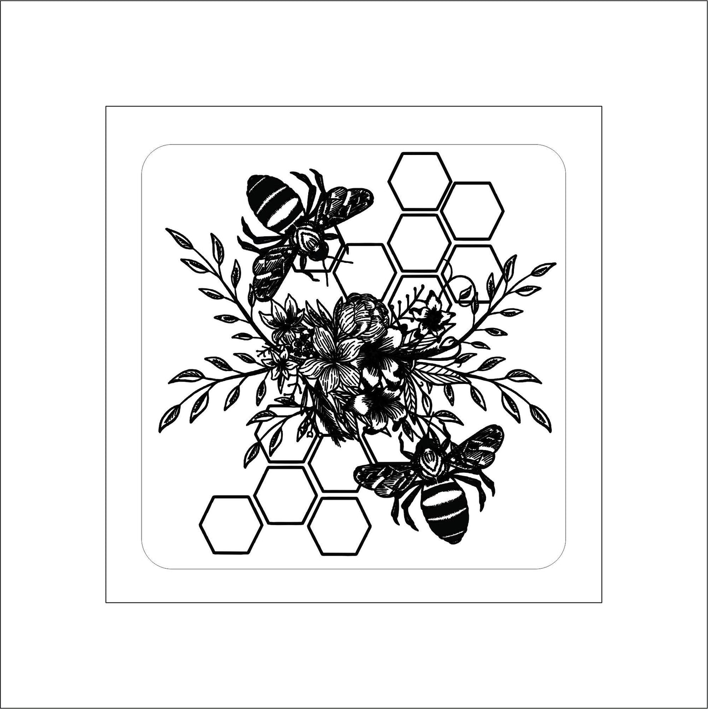 Bee and Honeycomb Sticker Decal for Planners, laptops, tumblers, cars, walls, mirrors, notebooks, phones, etc. 6ANML