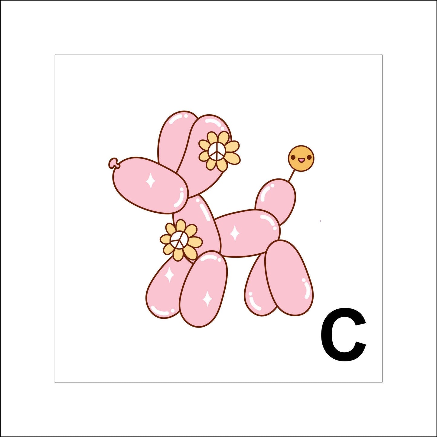 Balloon Dog Sticker Decal for Planners, laptops, tumblers, cars, walls, mirrors, notebooks, phones, etc. 43ANML