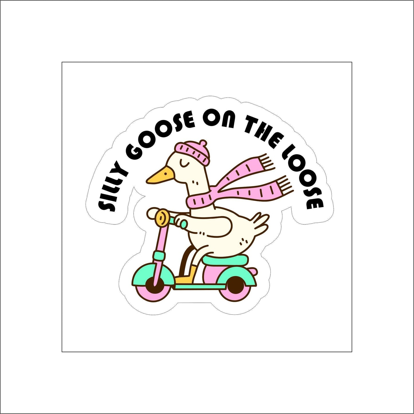 Silly Goose Sticker pun Sticker Decal for Planners, laptops, tumblers, cars, walls, mirrors, notebooks, phones, etc. 15ANML