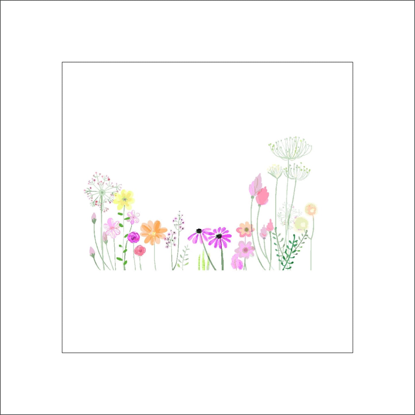 Flower Border Sticker Decal for Planners, laptops, tumblers, cars, walls, mirrors, notebooks, phones, etc. 6BRDR