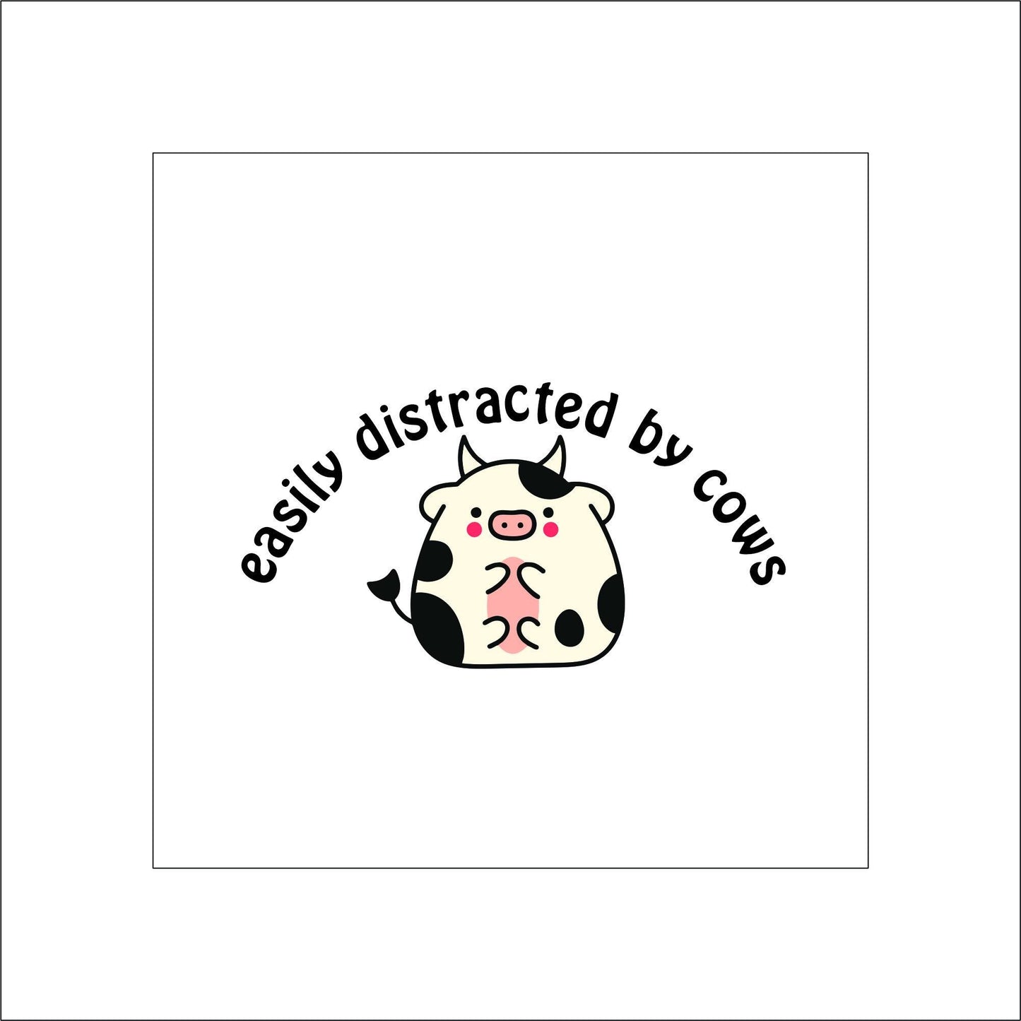 Funny Cow Sticker laptop sticker, funny sticker, laptop decal, tumbler sticker, planner sticker, car decal, water bottle decal 9ANML