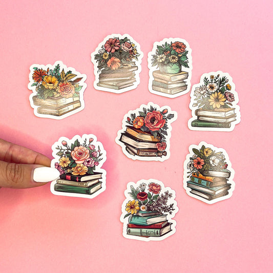 Floral Book Sticker Decal for Planners, laptops, tumblers, cars, walls, mirrors, notebooks, phones, etc. 3BOK