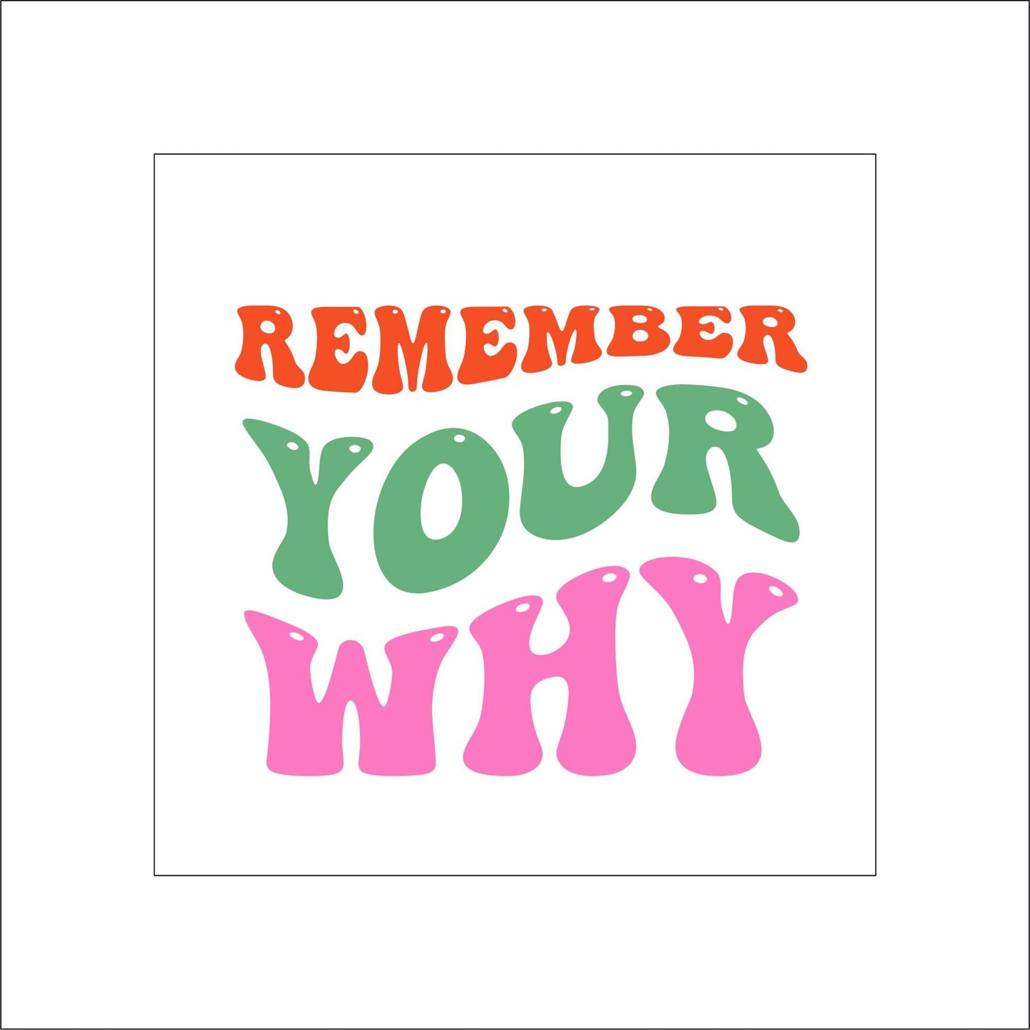 Remember Your Why Sticker Decal for Planners, laptops, tumblers, cars, walls, mirrors, notebooks, phones, etc. 16SAY