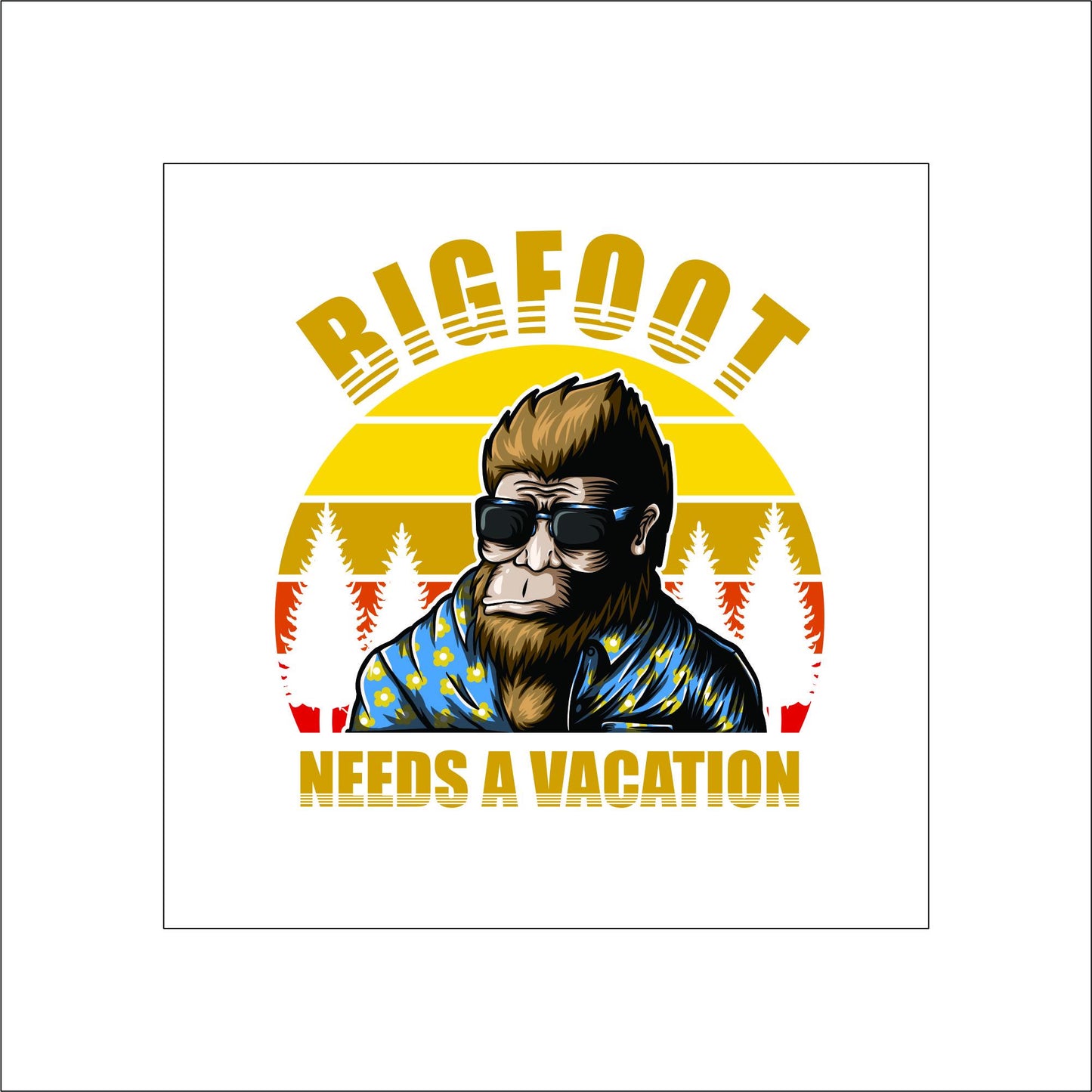 Bigfoot needs a Vacation Sticker Decal for Planners, laptops, tumblers, cars, walls, mirrors, notebooks, phones, etc. 15FNTSY