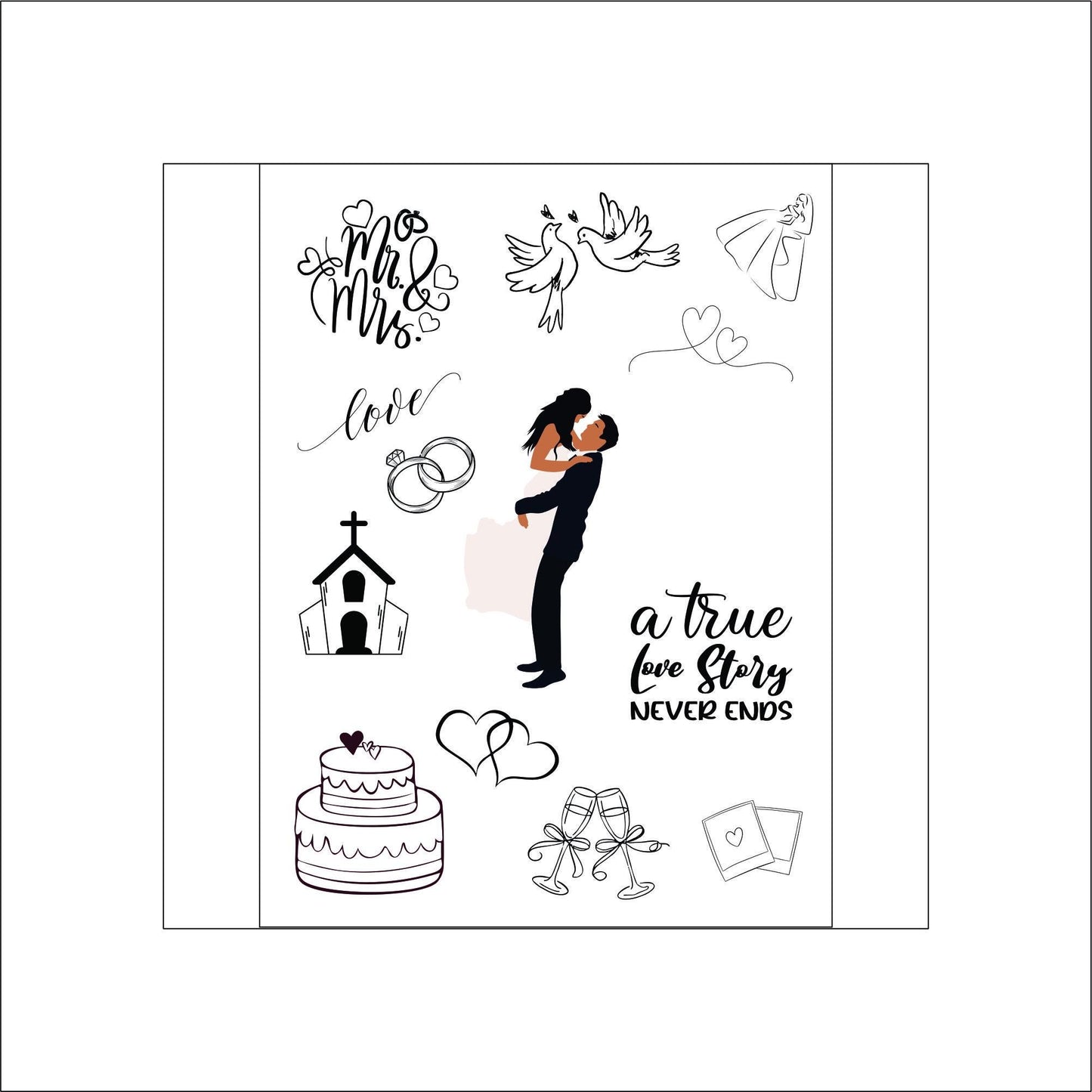 Wedding Stickers laptop sticker, cute sticker, laptop decal, tumbler sticker, water bottle sticker, water bottle decal 15GRP