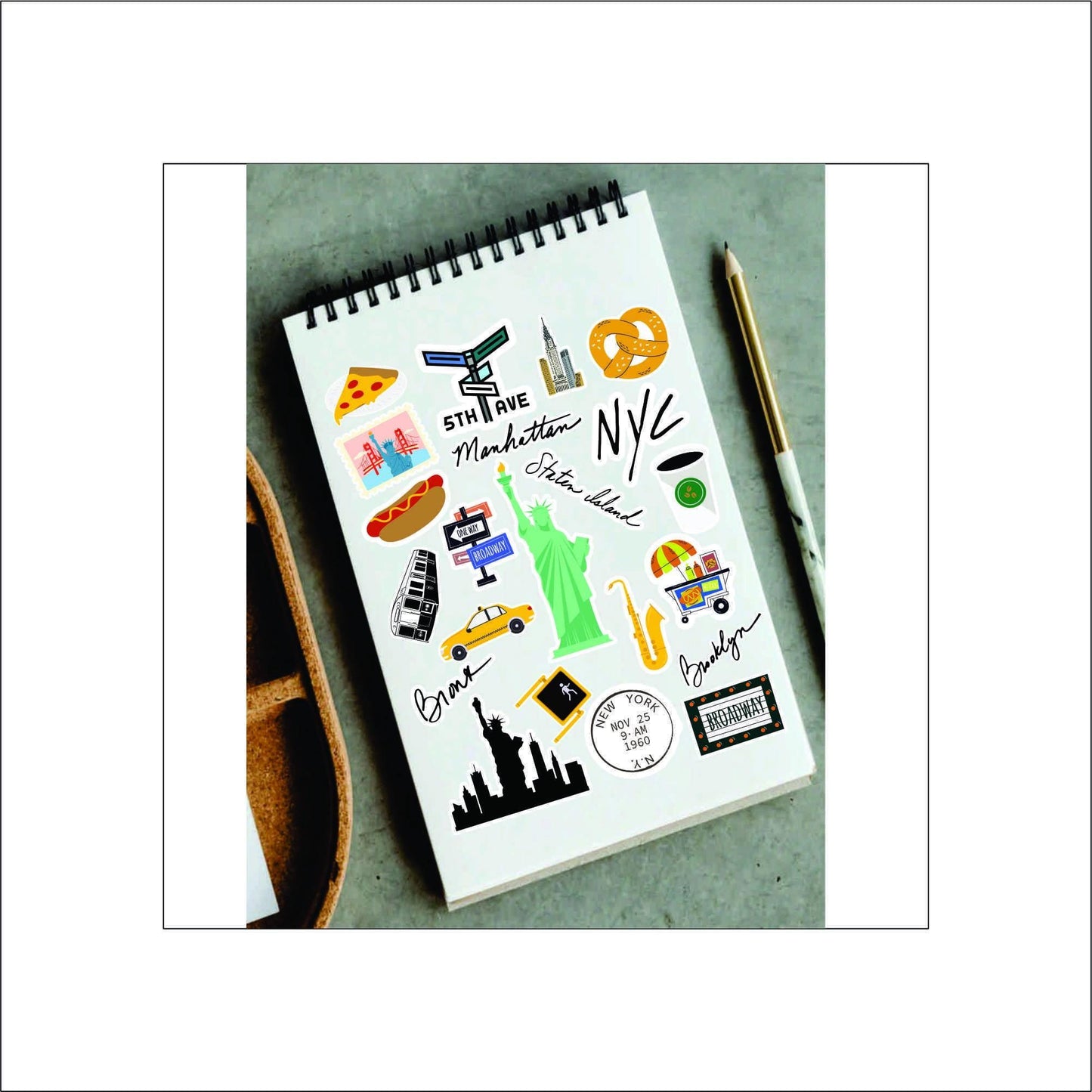 New York City Travel laptop sticker, cute sticker, laptop decal, tumbler sticker, water bottle sticker, water bottle decal 1PKG