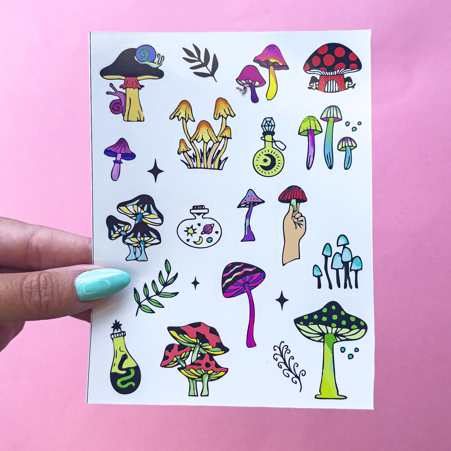 Mystical Mushroom Stickers laptop sticker, cute sticker, laptop decal, tumbler sticker, water bottle sticker, water bottle decal 67PKG