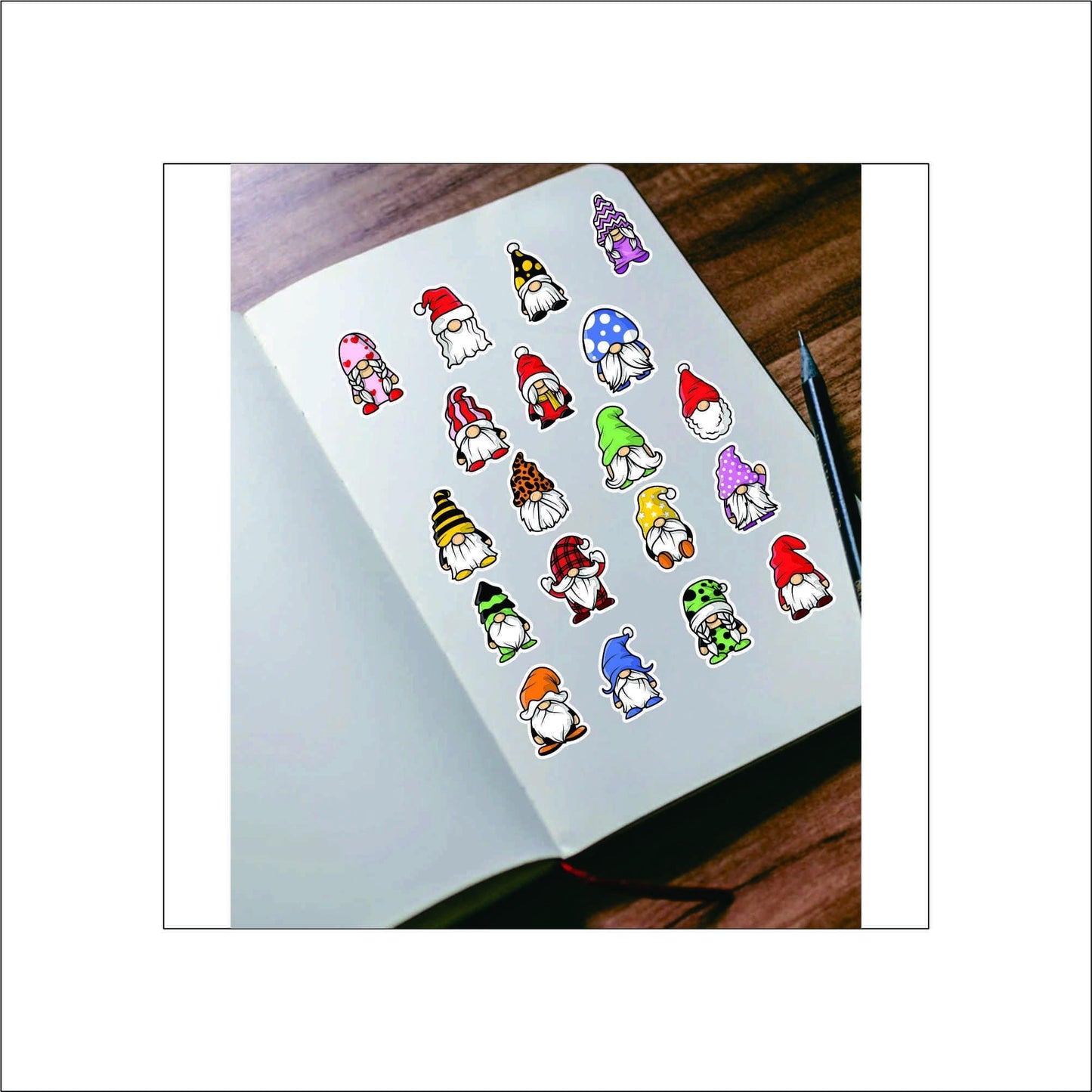 Holiday Gnome Stickers laptop sticker, funny sticker, laptop decal, tumbler sticker, water bottle sticker, water bottle decal 21PKG
