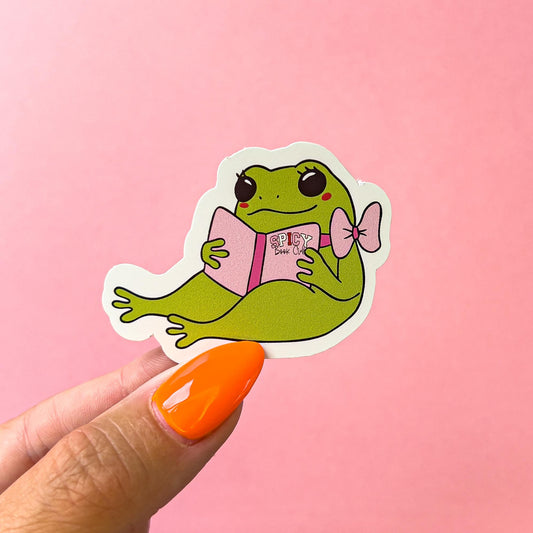 Frog Reading Smut Sticker laptop sticker, funny sticker, laptop decal, tumbler sticker, planner sticker, car decal, water bottle decal 5BOK